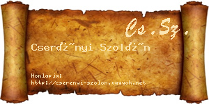 Cserényi Szolón névjegykártya